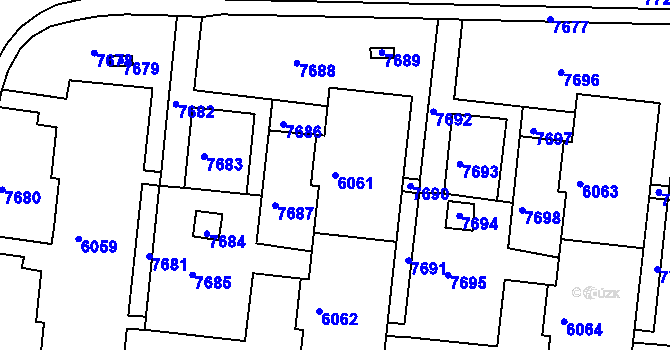 Parcela st. 6061 v KÚ Líšeň, Katastrální mapa