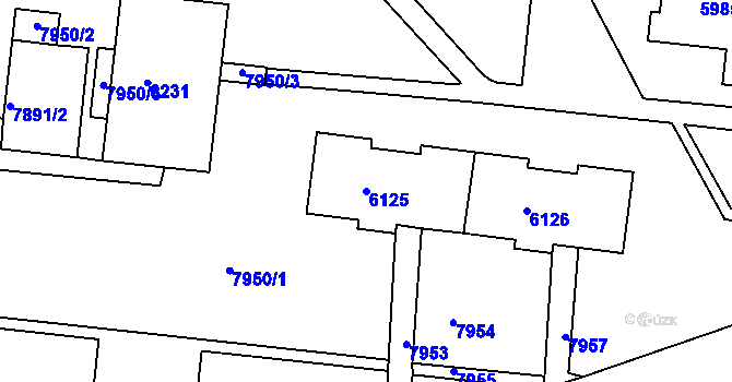 Parcela st. 6125 v KÚ Líšeň, Katastrální mapa