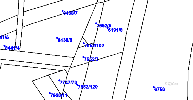 Parcela st. 6191/70 v KÚ Líšeň, Katastrální mapa