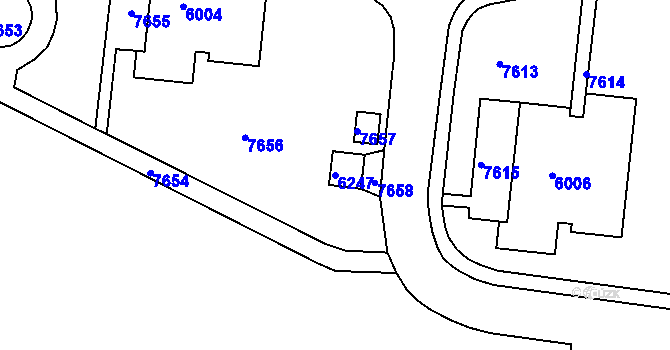 Parcela st. 6247 v KÚ Líšeň, Katastrální mapa