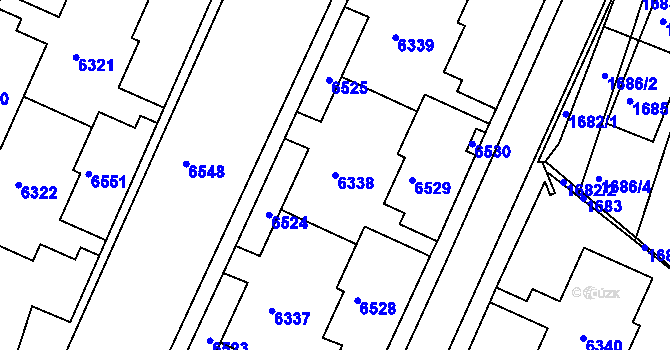 Parcela st. 6338 v KÚ Líšeň, Katastrální mapa