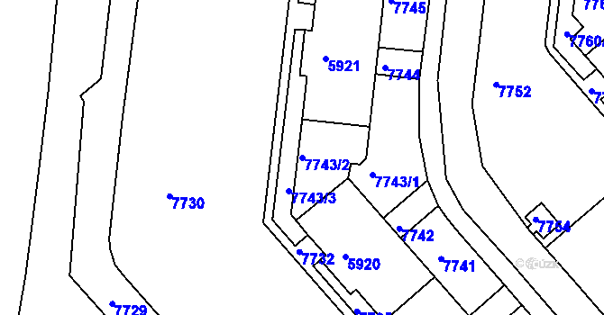 Parcela st. 7743/2 v KÚ Líšeň, Katastrální mapa
