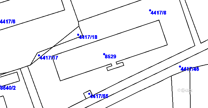 Parcela st. 8529 v KÚ Líšeň, Katastrální mapa