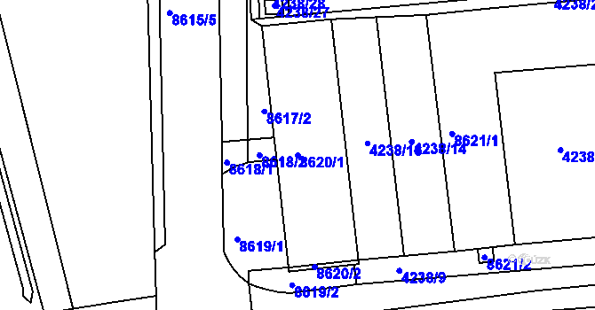 Parcela st. 8620/1 v KÚ Líšeň, Katastrální mapa