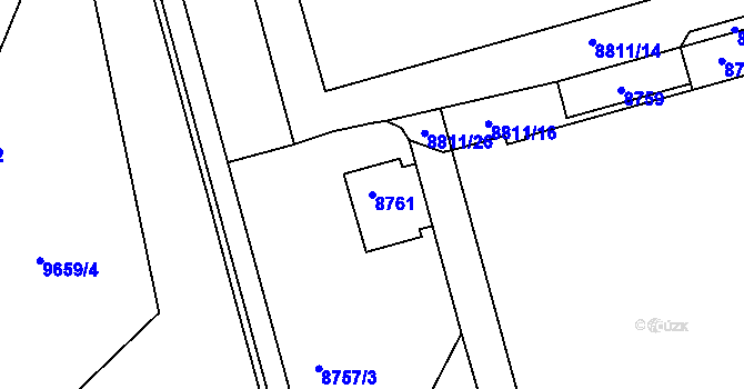 Parcela st. 8761 v KÚ Líšeň, Katastrální mapa
