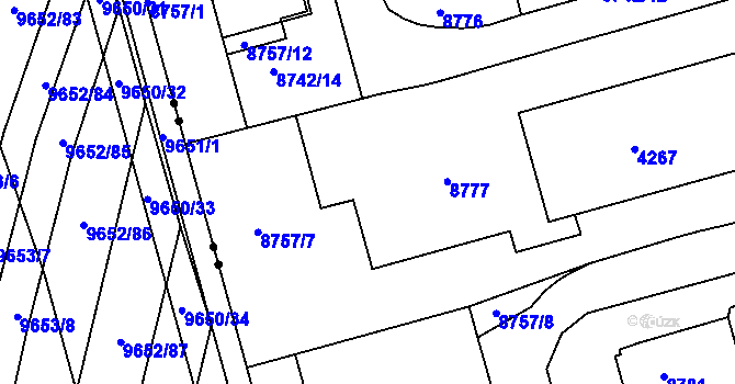 Parcela st. 8777 v KÚ Líšeň, Katastrální mapa