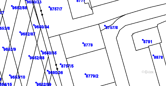 Parcela st. 8778 v KÚ Líšeň, Katastrální mapa
