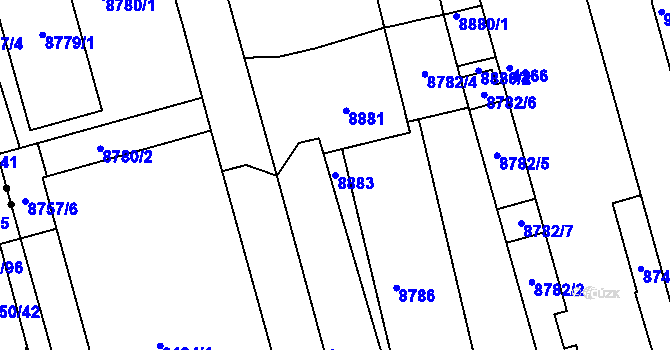 Parcela st. 8883 v KÚ Líšeň, Katastrální mapa