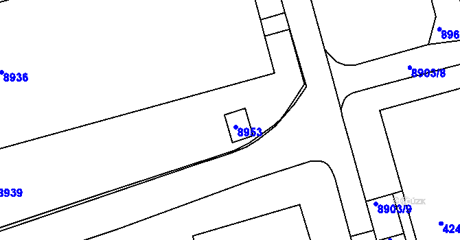 Parcela st. 8953 v KÚ Líšeň, Katastrální mapa