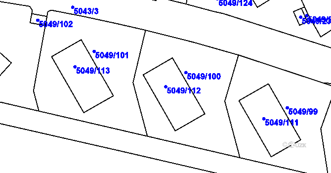Parcela st. 5049/112 v KÚ Líšeň, Katastrální mapa