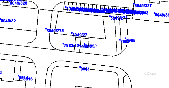 Parcela st. 7995/1 v KÚ Líšeň, Katastrální mapa