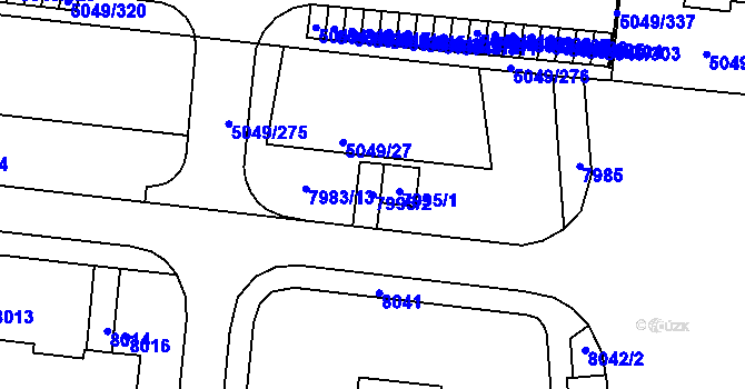 Parcela st. 7995/2 v KÚ Líšeň, Katastrální mapa
