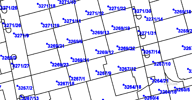 Parcela st. 3269/12 v KÚ Líšeň, Katastrální mapa