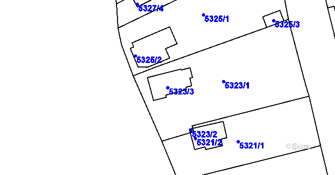 Parcela st. 5323/3 v KÚ Líšeň, Katastrální mapa