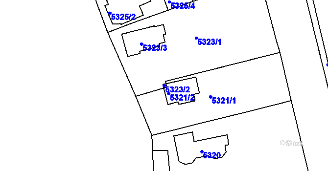 Parcela st. 5323/2 v KÚ Líšeň, Katastrální mapa