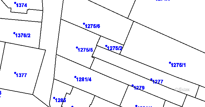 Parcela st. 1275/8 v KÚ Líšeň, Katastrální mapa