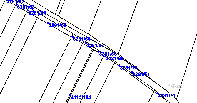 Parcela st. 3281/68 v KÚ Líšeň, Katastrální mapa