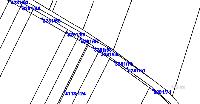 Parcela st. 3281/69 v KÚ Líšeň, Katastrální mapa