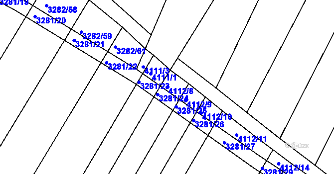Parcela st. 4112/8 v KÚ Líšeň, Katastrální mapa