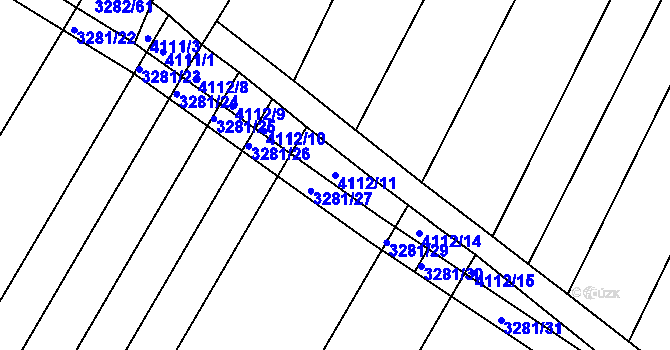 Parcela st. 4112/11 v KÚ Líšeň, Katastrální mapa