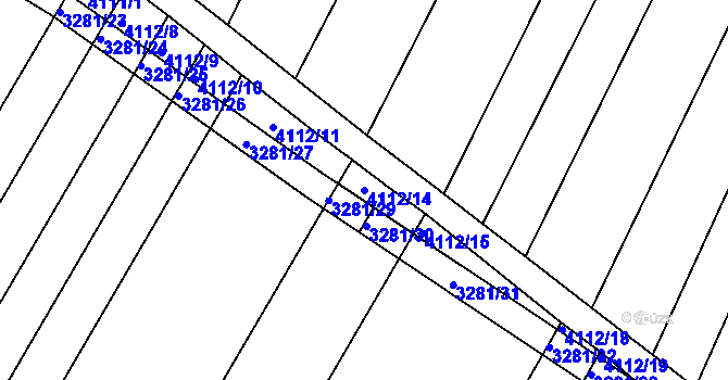 Parcela st. 4112/14 v KÚ Líšeň, Katastrální mapa