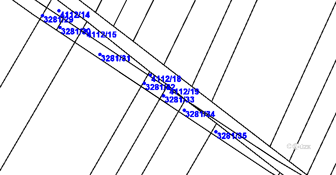 Parcela st. 4112/19 v KÚ Líšeň, Katastrální mapa