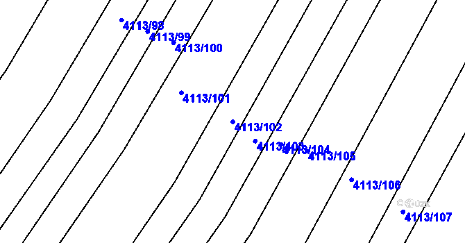 Parcela st. 4113/102 v KÚ Líšeň, Katastrální mapa