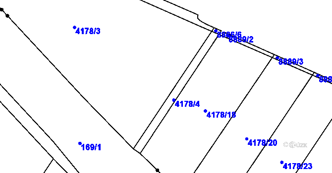 Parcela st. 4178/10 v KÚ Líšeň, Katastrální mapa