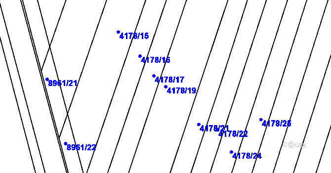 Parcela st. 4178/19 v KÚ Líšeň, Katastrální mapa