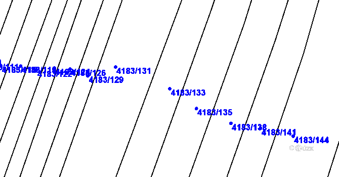 Parcela st. 4183/133 v KÚ Líšeň, Katastrální mapa