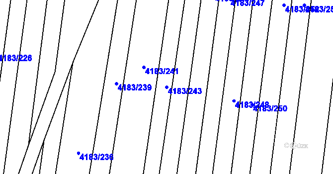 Parcela st. 4183/243 v KÚ Líšeň, Katastrální mapa