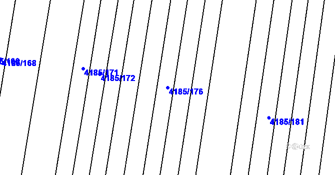Parcela st. 4185/176 v KÚ Líšeň, Katastrální mapa