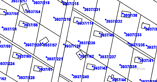 Parcela st. 3937/236 v KÚ Líšeň, Katastrální mapa