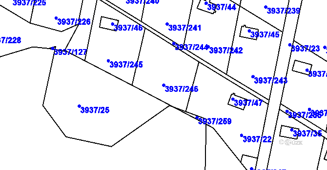 Parcela st. 3937/246 v KÚ Líšeň, Katastrální mapa