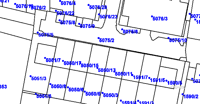 Parcela st. 5050/14 v KÚ Líšeň, Katastrální mapa