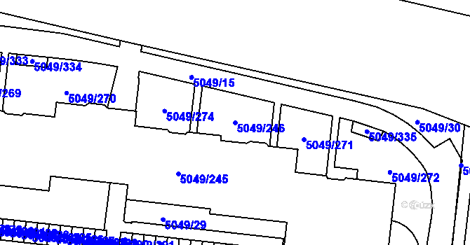 Parcela st. 5049/246 v KÚ Líšeň, Katastrální mapa