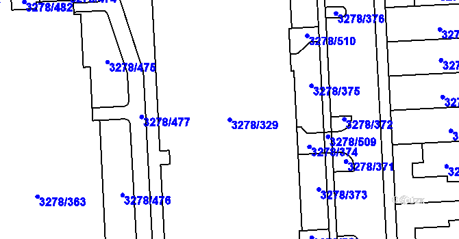 Parcela st. 3278/329 v KÚ Líšeň, Katastrální mapa