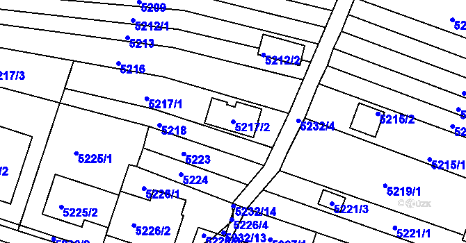 Parcela st. 5217/2 v KÚ Líšeň, Katastrální mapa