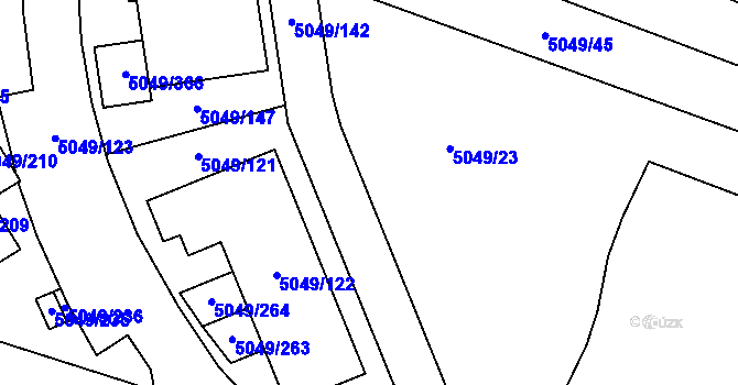 Parcela st. 5049/265 v KÚ Líšeň, Katastrální mapa