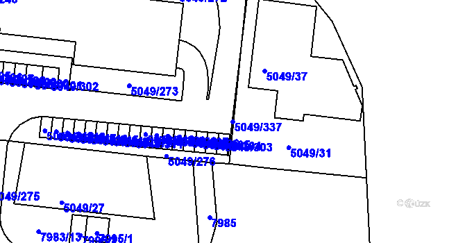 Parcela st. 5049/337 v KÚ Líšeň, Katastrální mapa