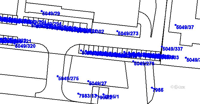 Parcela st. 5049/315 v KÚ Líšeň, Katastrální mapa