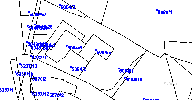 Parcela st. 5084/6 v KÚ Líšeň, Katastrální mapa