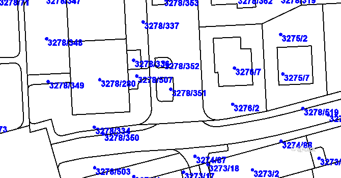 Parcela st. 3278/351 v KÚ Líšeň, Katastrální mapa