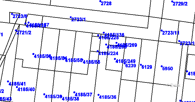 Parcela st. 4185/224 v KÚ Líšeň, Katastrální mapa
