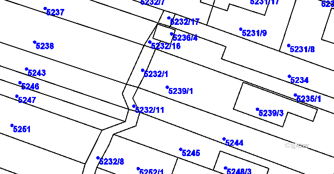 Parcela st. 5239/1 v KÚ Líšeň, Katastrální mapa