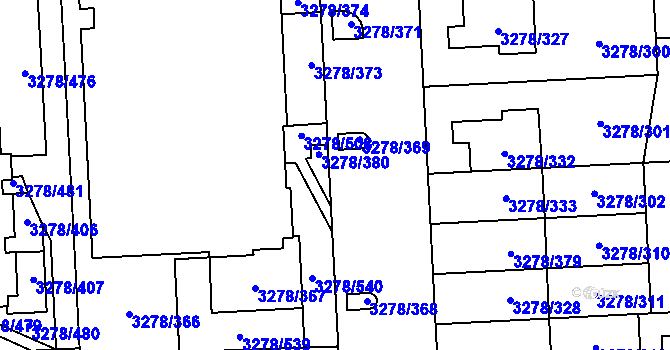 Parcela st. 3278/370 v KÚ Líšeň, Katastrální mapa