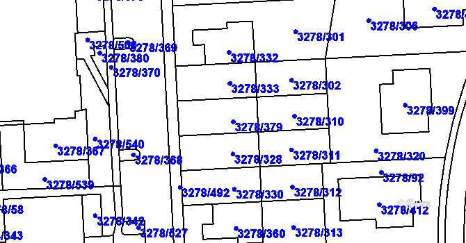 Parcela st. 3278/379 v KÚ Líšeň, Katastrální mapa