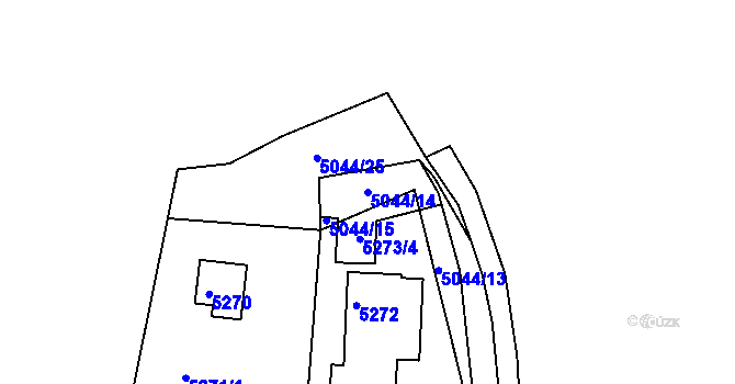 Parcela st. 5044/14 v KÚ Líšeň, Katastrální mapa