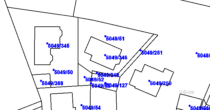 Parcela st. 5049/346 v KÚ Líšeň, Katastrální mapa