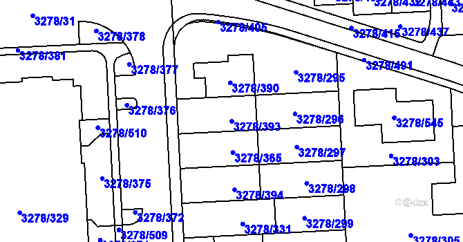 Parcela st. 3278/393 v KÚ Líšeň, Katastrální mapa